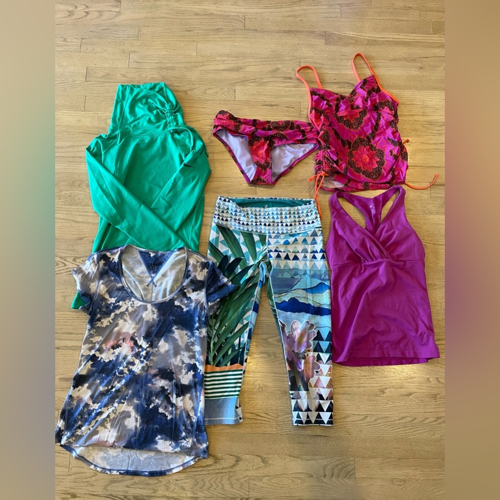 Yoga and swimsuit bundle size small- Prana, Nike, Lucy